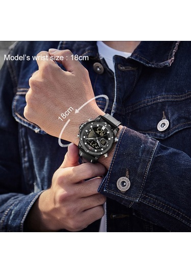 Erkek Saat İş Çok Fonksiyonlu Su Geçirmez Saatler Kuvars Saat Siyah&gri Diğer