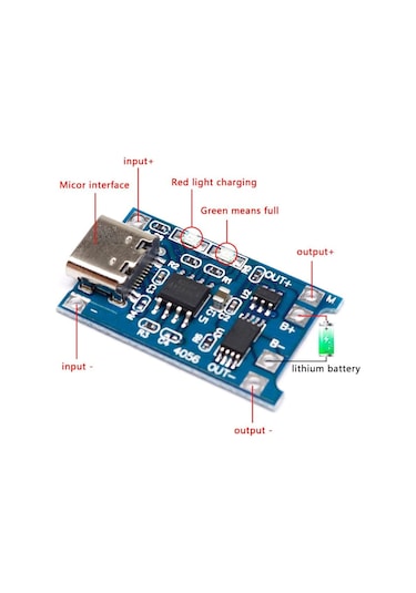 Type-C Şarj Devresi TP4056 10 Adet
