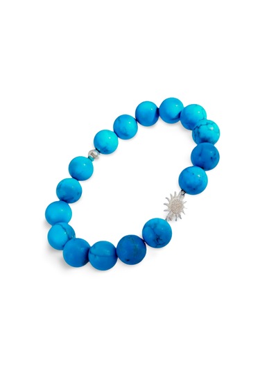 Gümüş Firuze Turkuaz Doğal Taşlı Güneş Tasarım Kadın Gümüş Bileklik Gümüş