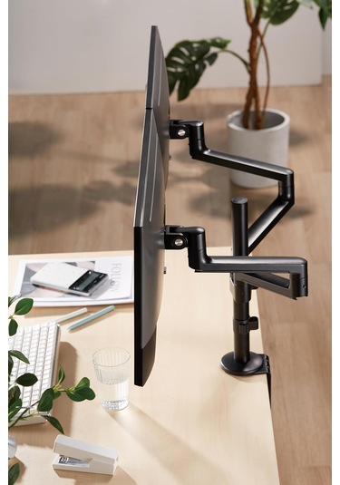 Monitör Tutucu Eğilebilir Döndürülebilir Kablo Kılavuzlu Ergonomi