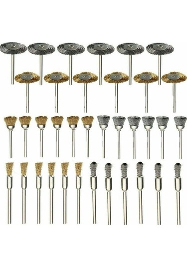Pazly 36 Adet Paslanmaz Çelik Ve Bakır Tel Fırça Seti - Metal Cilalama Ve Taşlama Fırçalar