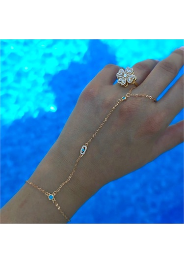 Yuvarlak Mavi Mineli Çelik Şahmeran