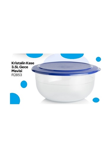 Kristalin Kase Servis 3,5l Gece Mavisi Saklama Kabı Gece Mavisi