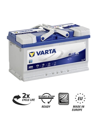 Batterie 80AH 800A : Batterie Varta Start Stop EFB N80 12V