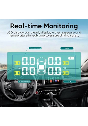 Sones T1 Araca Monteli Güneş Enerjili Kablosuz Lastik Basıncı İzleme Sistemi