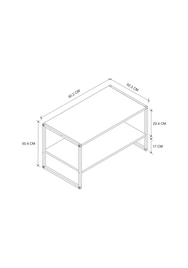 Bofigo 50x90 Metal Orta Sehpa Dikdörtgen Orta Sehpa Raflı S