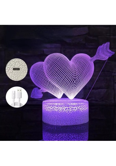 Amelief 3d Gece Lambası Kumanda İle 205618447 Sütlü