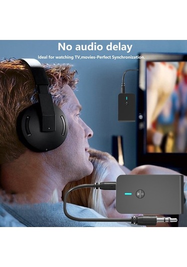 Pazly Bt-6 2'li 1 Arada Bluetooth 5.0 Verici-alıcı - Kablosuz Ses Adaptörü Tv, Araç, Kulaklık İçin