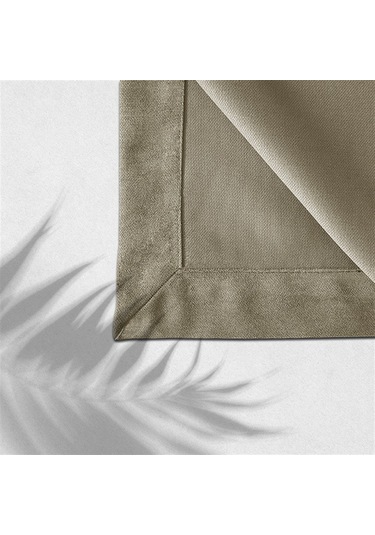 Kadife Dokulu Masa Örtüsü Haki Rengi-647
