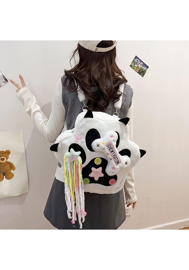 Suntek Kedi Peluş Sırt Çantası Çok Yönlü Günlük Sevimli Siyah