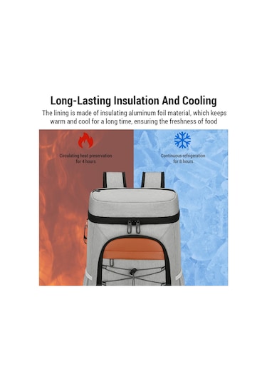Moveevo Outdoor Kampanya Soğuk Saklama Çantası Isı Yalıtımlı Su Geçirmez Büyük Boy Piknik Yemek Çantası Logolu Özel Tasarım Gri