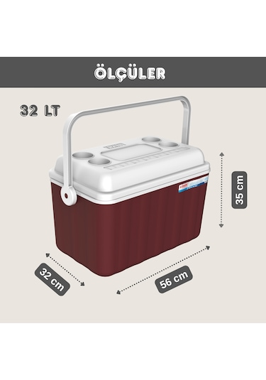 32 Lt Buzluk Termos 1015 Cooler Box Bordo-338