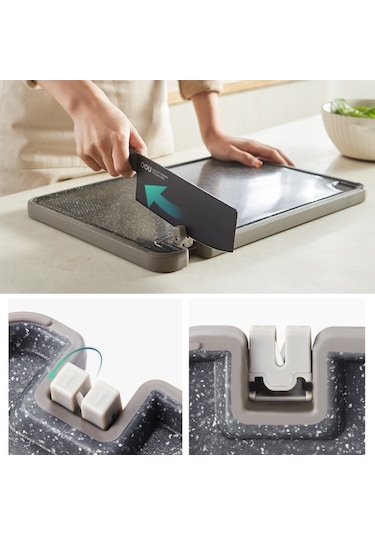 OOU Antibakteriyel Ve Küfe Dayanıklı Kesme Tahtası L Mavi