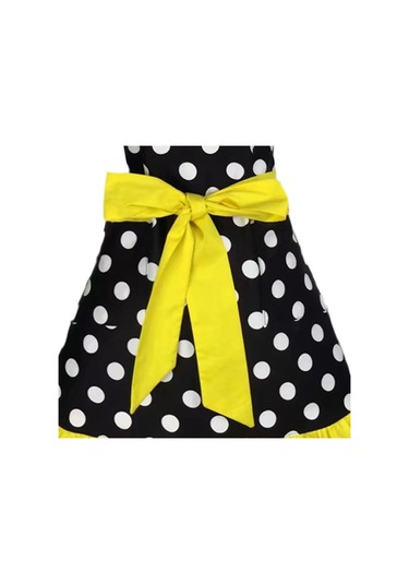 Dinosaurs Ayarlanabilir Önlük Ev Mutfak Yemek Pamuk Önlükleri Bowknot Sarı Altın