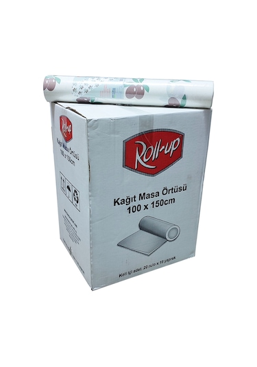 Roll-up Tek Kullanımlık Laminelli Kağıt Masa Örtüsü-çiçek Desenli-100x150 Cm-16 Yaprak-20 Rulo/koli