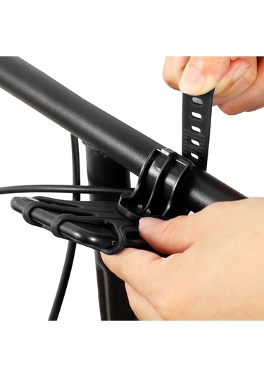 Ebitda Silikon Bisiklet Telefon Tutucu Standı - Siyah, Uzunluğu Ayarlanabilir, Bisiklet, Scooter İçin Altın