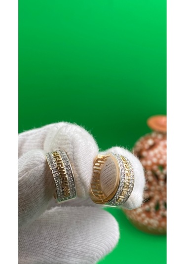 Xuping Halka Zirkon Taşlı Rose Gold Kadın Küpe Altın