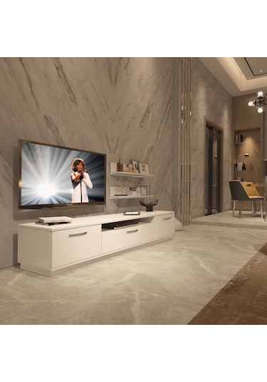 Decoraktiv Trio 4 Mdf Tv Ünitesi Tv Sehpası Beyaz