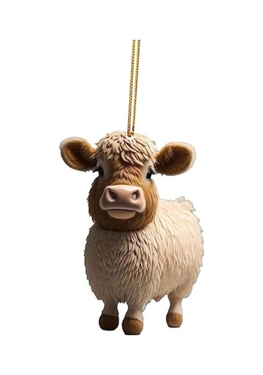 Lijinxu İnek Yılbaşı Ağacı Süslemeleri Ev Fotoğraf Sahne Oturma Odası İnek Araba Kolye Tarzı J