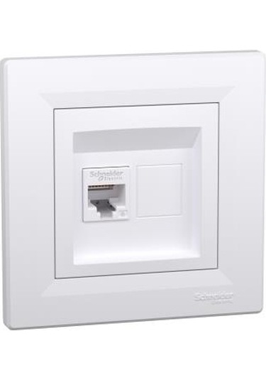 Schneider Eph4700121 Asfora Beyaz Tekli Rj45 Cat6 Utp Çerçeveli Data Prizi