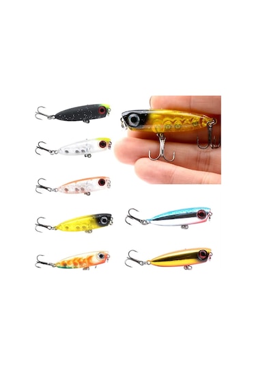 Valkyrie 7 Adet Zıpır Rapala Olta Yem Seti - 4.8cm - 3.8gr Bilyalı 3d Göz Karbon Çelik İğne 7 Farklı Renk