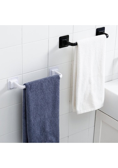 Honmex Küçük Siyah 2630 Deliksiz Duvar Kurulu Mutfak Banyo Havlu Mendil Tencere Kapak Depolama Rafı Diğer