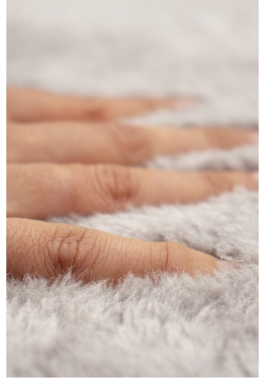 Yıkanabilir Post Peluş Yolluk Açık Gri