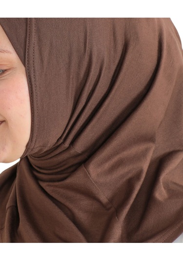 Spor Başörtüsü Kadın Hazır Giyim Türban Viskon Eşarp Şal - Kahverengi KAhverengi