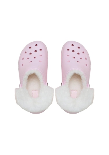 Crocs Classic Platform Fuzz Lined Clog Pink Milk Terlik 212854-6zw Pembe