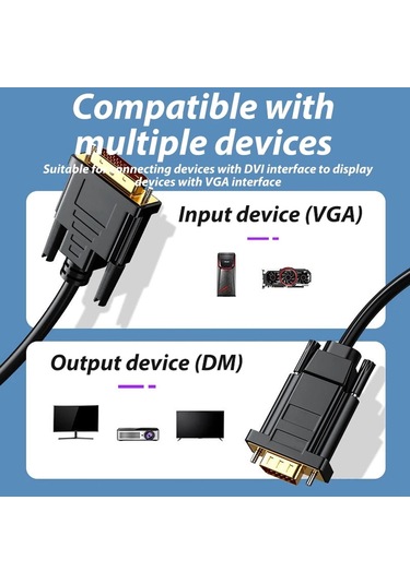 Suntek Dvı - Vga Kablosu 1080p 60hz Video Için Altın 1-metre