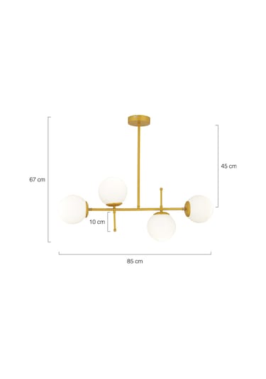 Günay 4'lü Modern Mutfak Yemek Masası Üstü Yatak Odası Salon Avize Gold