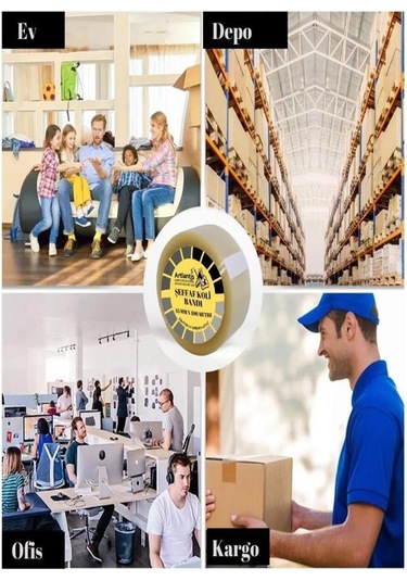 Koli Bant Kesicisi Ve Koli Bandı 100 Metre 3 Adet Kesme Aparatı Plastik Gövdeli Metal Kesme Uçlu Bant Kesme 3 Adet