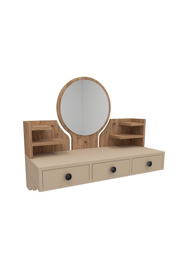 Arnetti Polina Makyaj Masası Aynalı Duvara Monte Atlantik Çam Bej