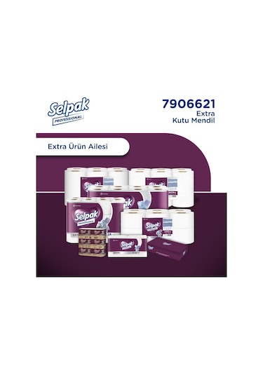 Selpak Professional Extra Kutu Mendil 21 X 18 Cm 80 Yaprak X 24 Adet