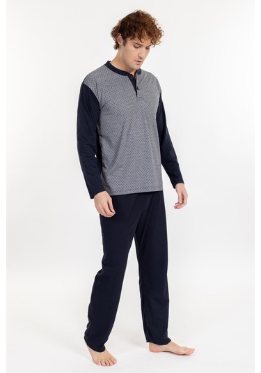 Erkek 1004 Jakarlı Süprem Pijama Takımı Füme Füme