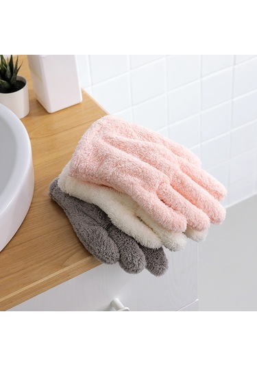 Sones Tek Hızlı Kuruyan Saç Eldivenleri Hızlı Kuruyan Mercan Kadife Emici Eldivenler