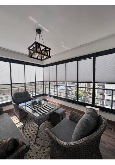 Perdema Yapışkanlı Jalvolin Plise Cam Balkon Perdesi - Ofis Perdesi - Mutfak Perdesi - Salon Perdesi Beyaz