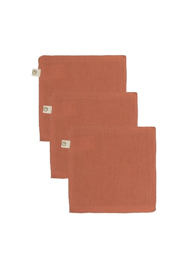 3'lü Müslin Ağız Bezi Yenidoğan Pembe Organik Pamuk Pembe