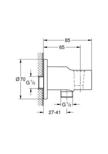 Grohe Relexa Duş Çıkış Dirseği El Duş Askılı - 28628001 Gümüş