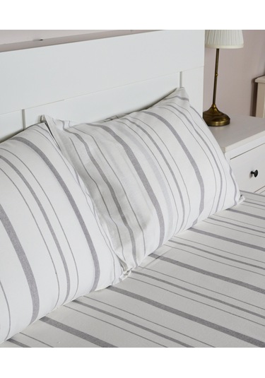Cotton Collection Tek Kişilik Çizgili Çarşaf Seti Solinea Renkli