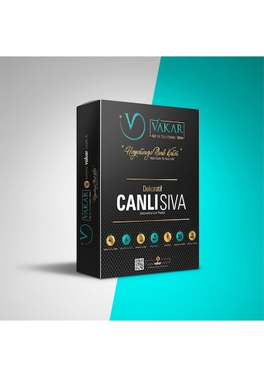 Vakar Premium Canli Siva Moonlight 08 2kg Paket BEYAZ ZEMiN TURKUAZ MAVi DESEN