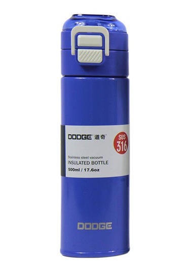 Dodge Çift Kullanımlı Kapak Çelik Matara 400 Ml. Ddg-db-24515-400 Mavi Mavi