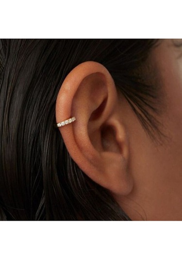6 Mm Gold Taşlı Halka Piercing Tragus Forward Helix Kıkırdak Çok Renkli