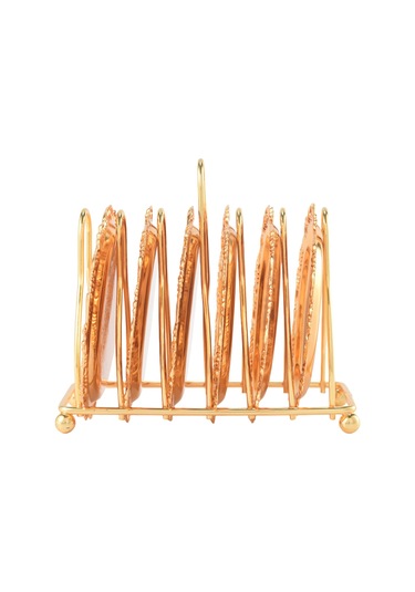 Xurunkeji Seri 6 Parça Roller Coaster Yaratıcı İçecek Coaster Dekoratif Çerçeve Kaymaz Metal Coaster Masaüstü Ekranı Direk Çerçeve, Mutfak, Sehpa Dekorasyonu Altın Altın