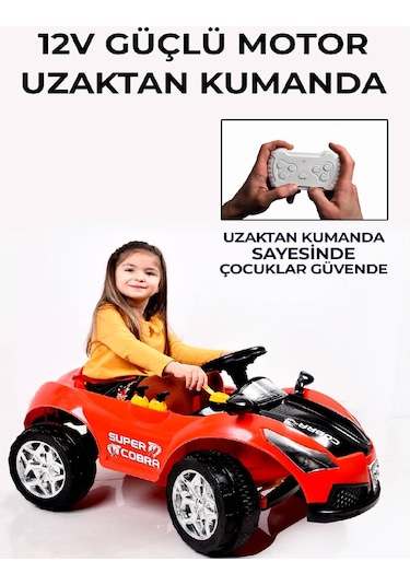 Robo Süper Cobra 12V Uzaktan Kumandalı Akülü Araba Kırmızı