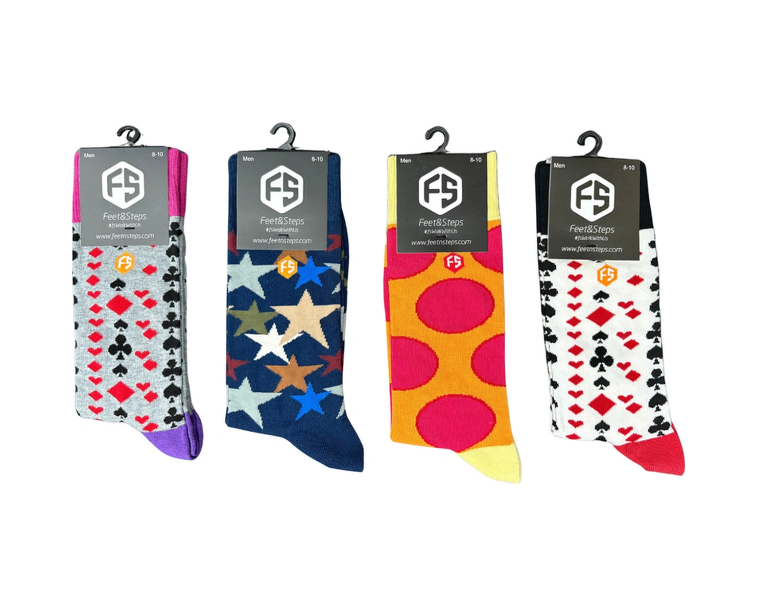 Erkek Renkli Desenli Pamuklu Günlük Çorap 8-10/1 Çok Renkli