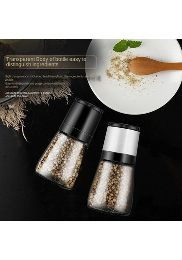 Karabiber Öğütücü Ev Manuel Gül Tuzu Tamamlayıcı Gıda Öğütme Şişesi El Bükülmüş Biber Tozu Şişesi Siyah 1 Adet
