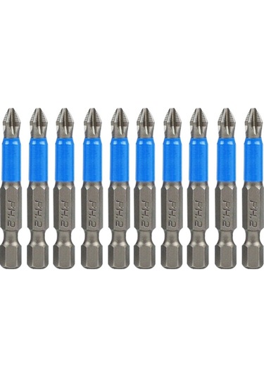 Yaozixia 10 Adet Manyetik 50mm 1/4 İnç Ph2 Çapraz Tornavida Matkap Uçları Elektrikli Tornavida İçin Onaltılık Şaft Kaymaz
