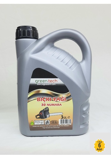 Greentech 30 Numara Bıçkı Testere Zincir Yağı 3 Litre 1 Koli 6 Ad