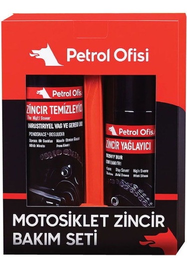 Petrol Ofisi Motosiklet Zincir Bakım Seti Özel Kutu Temizleme Fırçalı Set
